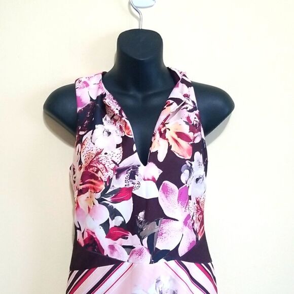 New York &Company Pink Multicolored Dress Sz Xsmall - Picture 6 of 9
